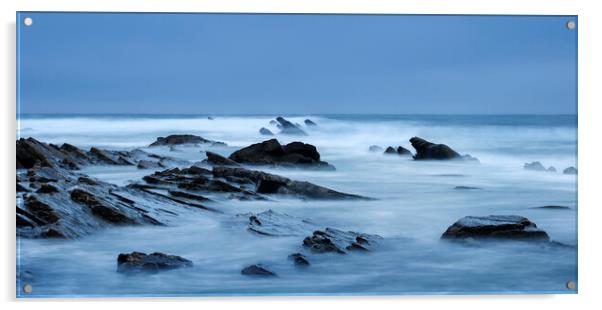 Sea and Rocks at Crackington Haven  Acrylic by Kevin Howchin