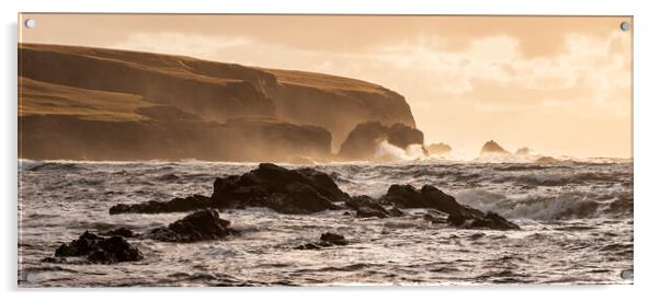 Shetland Shoreline Acrylic by Kevin Howchin