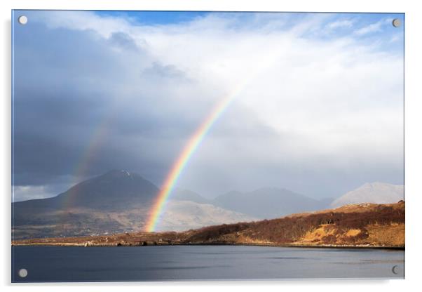 Rainbow over Loch Torridon Acrylic by Kevin Howchin