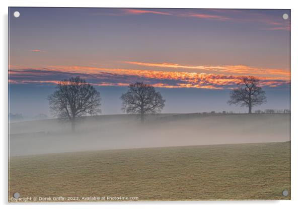 Misty Hadlow morning Acrylic by Derek Griffin