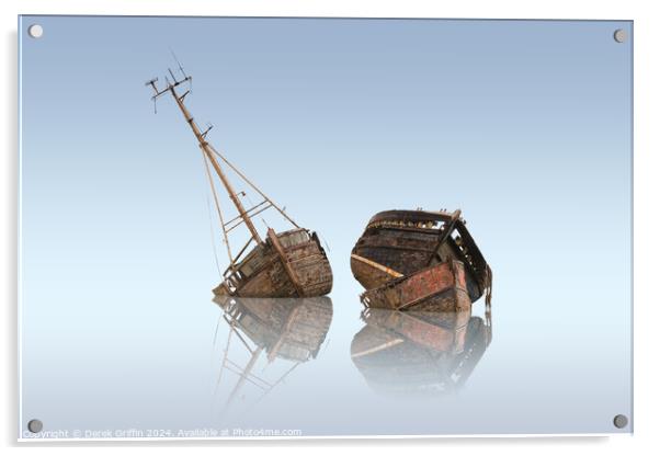 Wrecks – Pin Mill boat wrecks II Acrylic by Derek Griffin