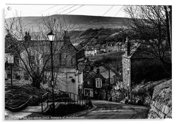 Descent into Robin Hoods Bay Acrylic by Ian Donaldson