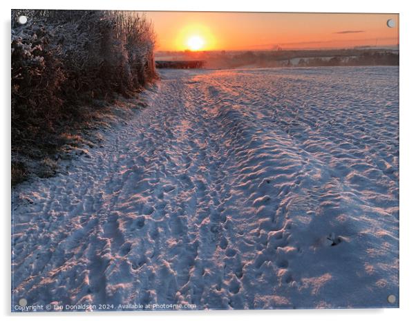 Snowy Sunrise Acrylic by Ian Donaldson