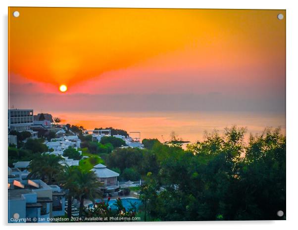 Greek Sunrise Acrylic by Ian Donaldson