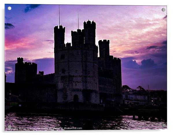 Caernarfon Castle Silhouette Acrylic by Ian Donaldson