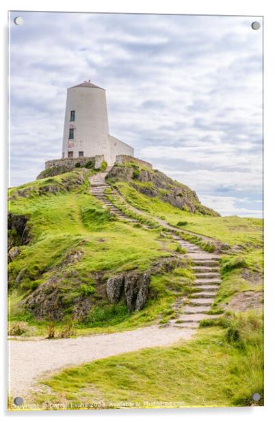 Lighthouse on Ynys Llanddwyn Acrylic by Darrell Evans