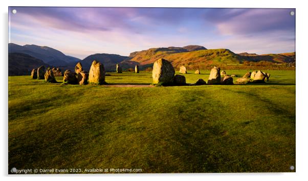 Morning at Castlerigg Stone Circle Acrylic by Darrell Evans