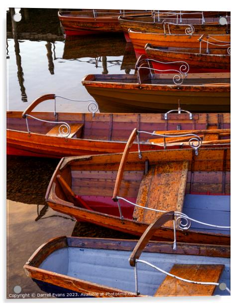 Derwentwater Boats Acrylic by Darrell Evans
