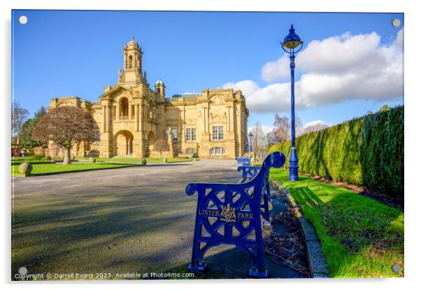 Cartright Hall and Bench Acrylic by Darrell Evans