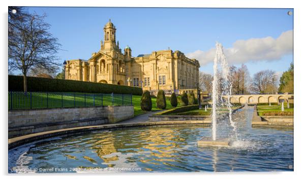 Cartwright Hall and Fountain Acrylic by Darrell Evans