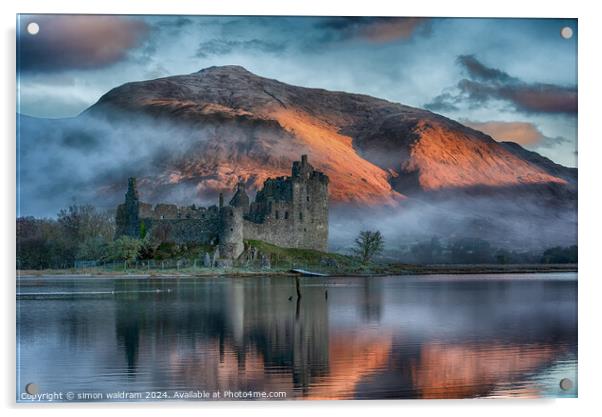 Castle on the Loch Acrylic by simon waldram