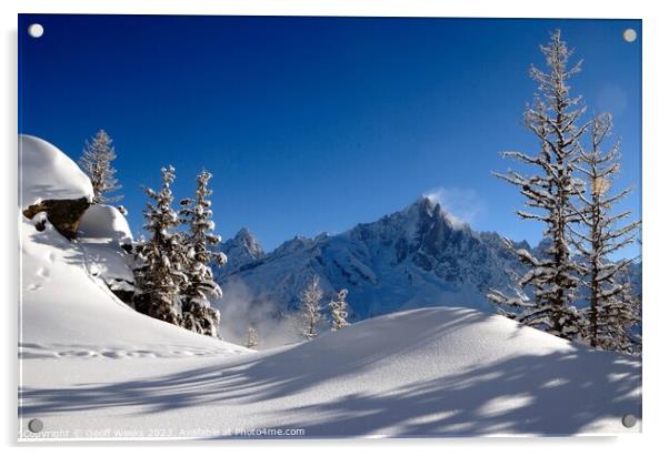 Winter in Chamonix Acrylic by Geoff Weeks