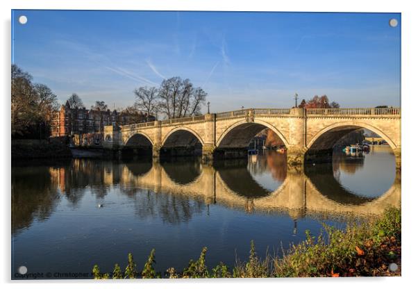 Richmond Bridge, River Thames, London, England Acrylic by Chris Mann