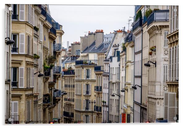 Parisian apartment buildings Pigalle Paris Acrylic by Chris Mann