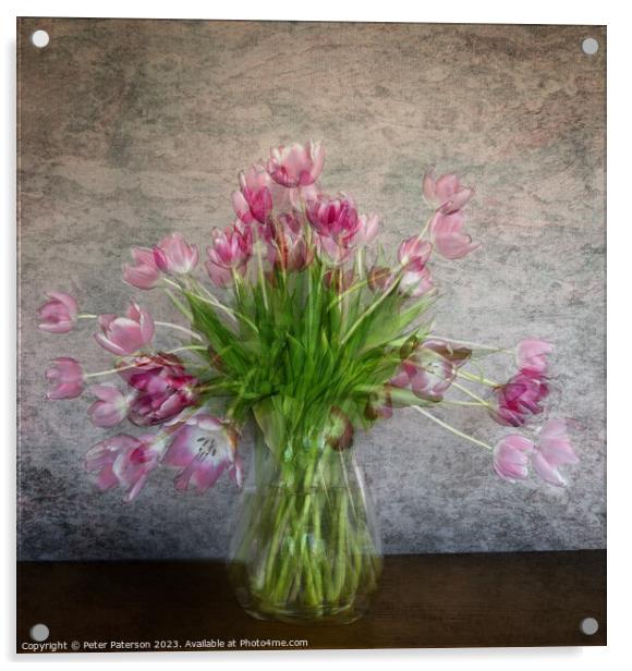 Vase of Tulips Acrylic by Peter Paterson
