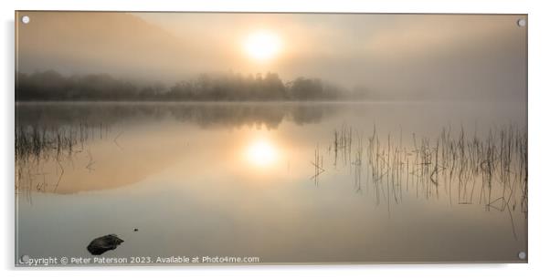 Misty Loch Venachar Trossachs Acrylic by Peter Paterson
