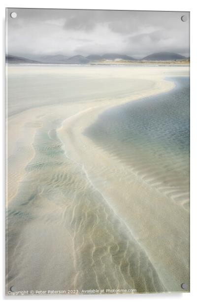 Low Tide Seilebost Harris Acrylic by Peter Paterson