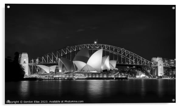 Sydney Harbour Bridge and Opera House Acrylic by Gordon Elias