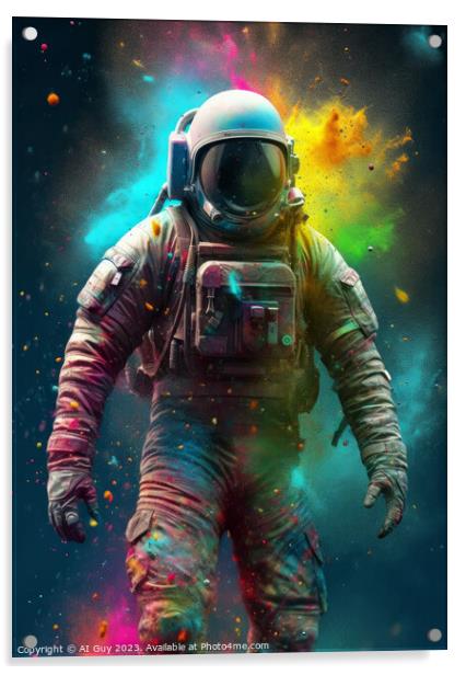 Colourful Astronaut Acrylic by Craig Doogan Digital Art