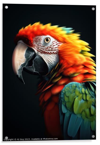 Colourful Parrot Painting Acrylic by Craig Doogan Digital Art