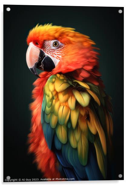 Colourful Parrot  Acrylic by Craig Doogan Digital Art