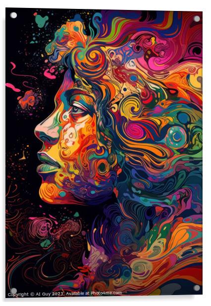 Psychedelic Portrait Acrylic by Craig Doogan Digital Art