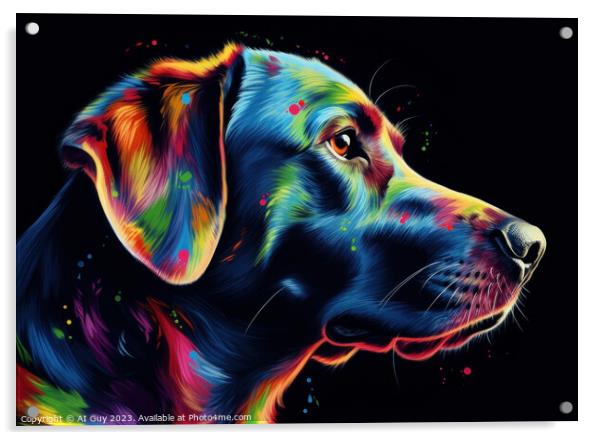 Labrador Colour Art Acrylic by Craig Doogan Digital Art