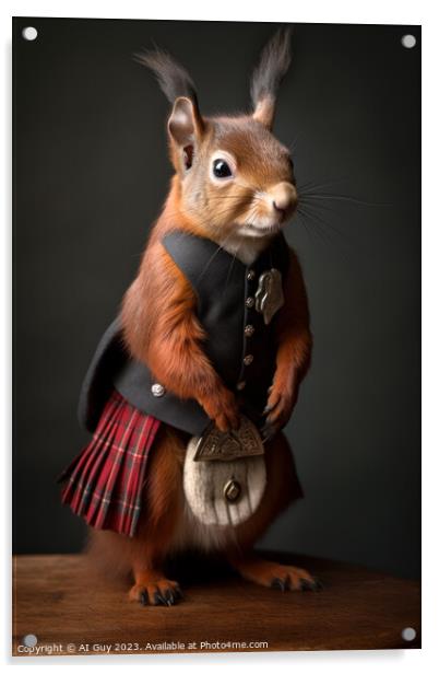 Tartan Squirrel Acrylic by Craig Doogan Digital Art