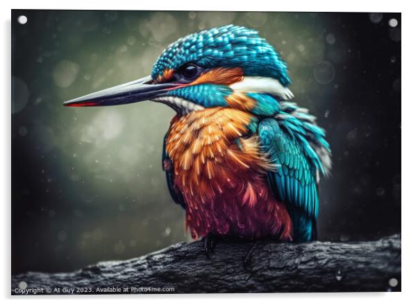 Kingfisher Digital Painting Acrylic by Craig Doogan Digital Art