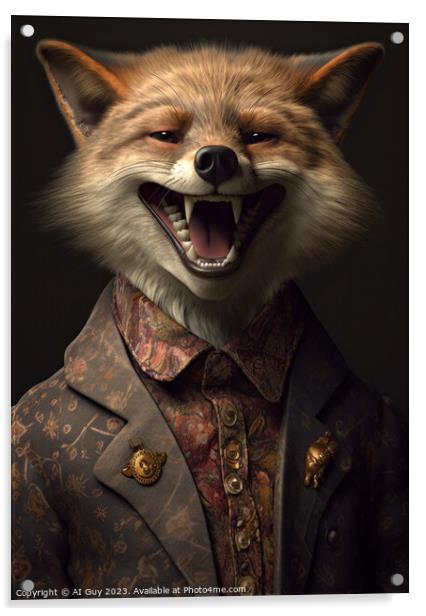 Happy Fox Acrylic by Craig Doogan Digital Art