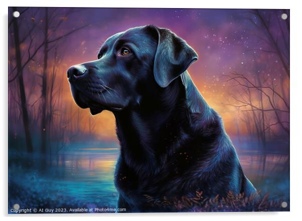 Black Labrador Painting Acrylic by Craig Doogan Digital Art