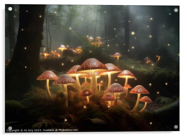 Mystical Mushrooms Acrylic by Craig Doogan Digital Art