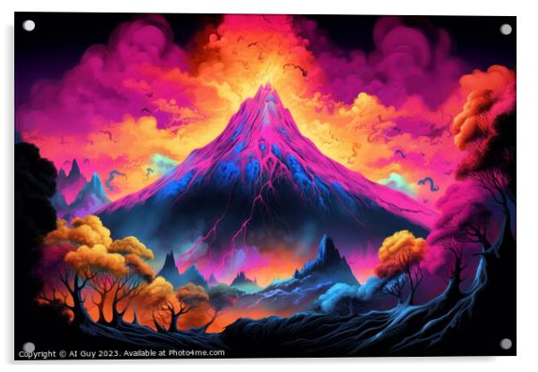 Fantasy Mountain Acrylic by Craig Doogan Digital Art