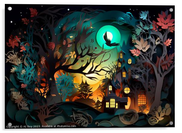 Halloween Paper Art Acrylic by Craig Doogan Digital Art