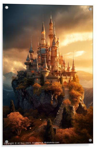 Fantasy Castle Painting Acrylic by Craig Doogan Digital Art