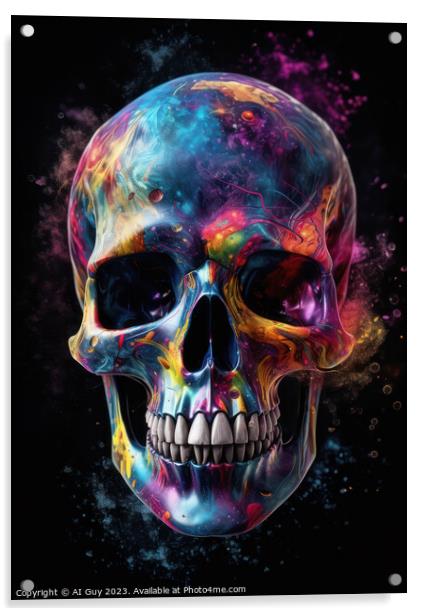 Colourful Skull  Acrylic by Craig Doogan Digital Art