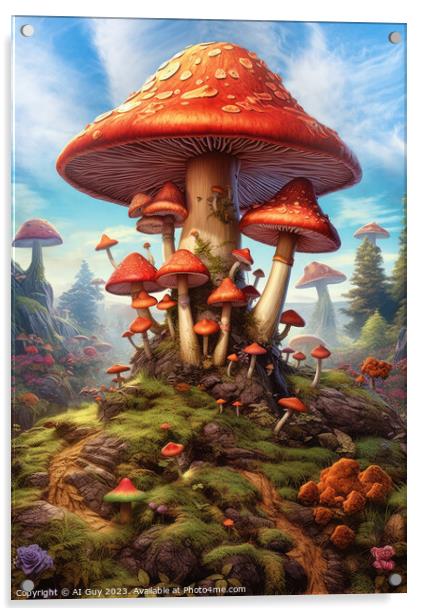Magic Mushroom Land Acrylic by Craig Doogan Digital Art