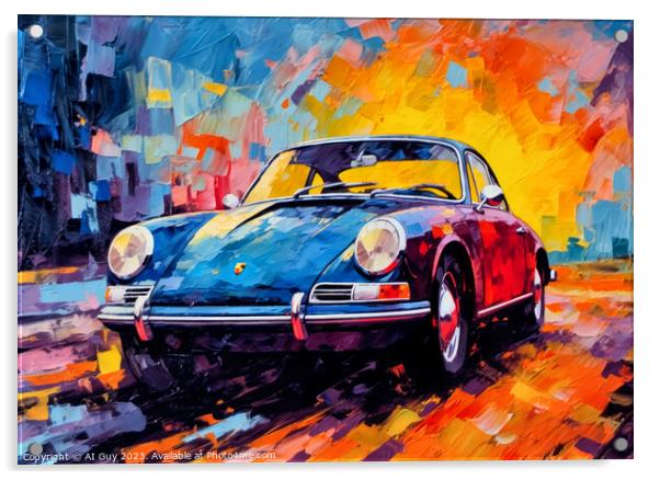 Porsche 911 Digital Painting Acrylic by Craig Doogan Digital Art