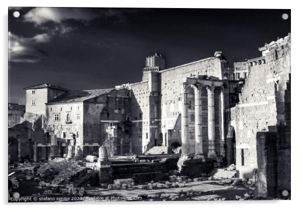 Old Ruins of Rome - Forum of Caesar Acrylic by Stefano Senise