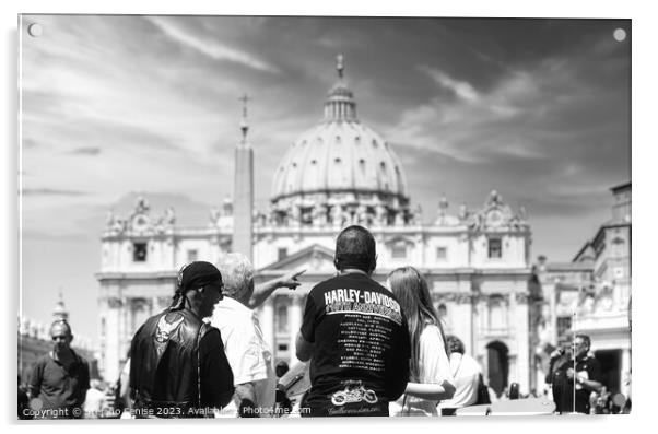 Harley Davidson Bikers in Roma Acrylic by Stefano Senise