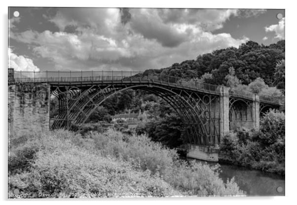 The Ironbridge, Shropshire Acrylic by Steve Grundy