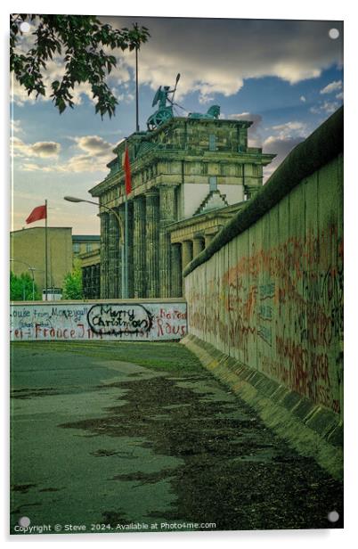 Brandenburg Gate in No-Mans Land Behing the Berlin Wall, West Berlin, West Germany Acrylic by Steve 
