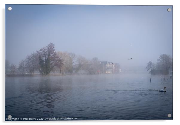 River Thames misty sunrise at Windsor Acrylic by Paul Berry