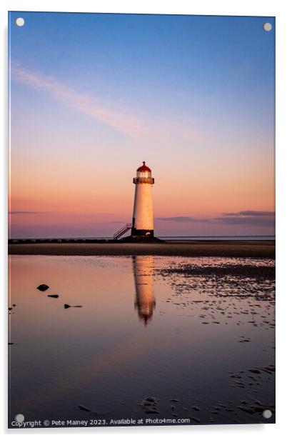 Point Of Ayr Lighthouse Acrylic by Pete Mainey