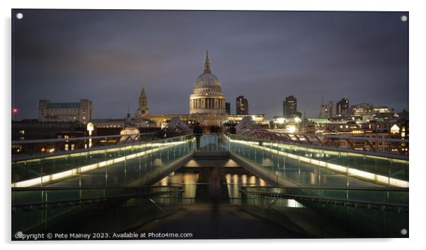 Millennium Bridge, London Acrylic by Pete Mainey
