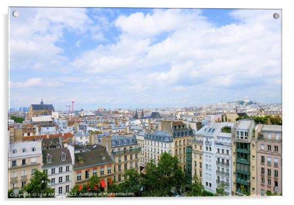 Rooftops Of Paris Acrylic by Igor Alifanov