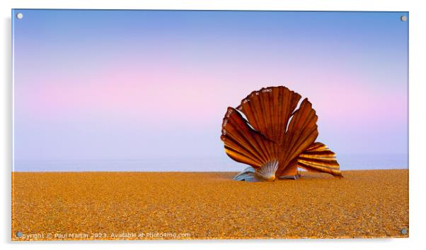 The Scallop at Aldeburgh Beach Acrylic by Paul Martin