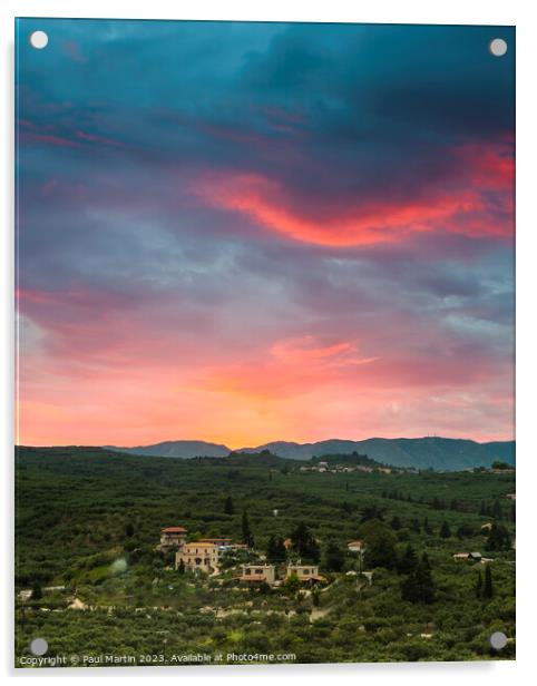 Moody Skies over Zakynthos Acrylic by Paul Martin