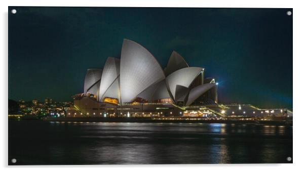 Sydney Opera House at Night Acrylic by Paul Grubb