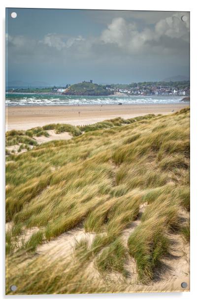 Black Rock Sands and Criccieth Acrylic by Paul Grubb